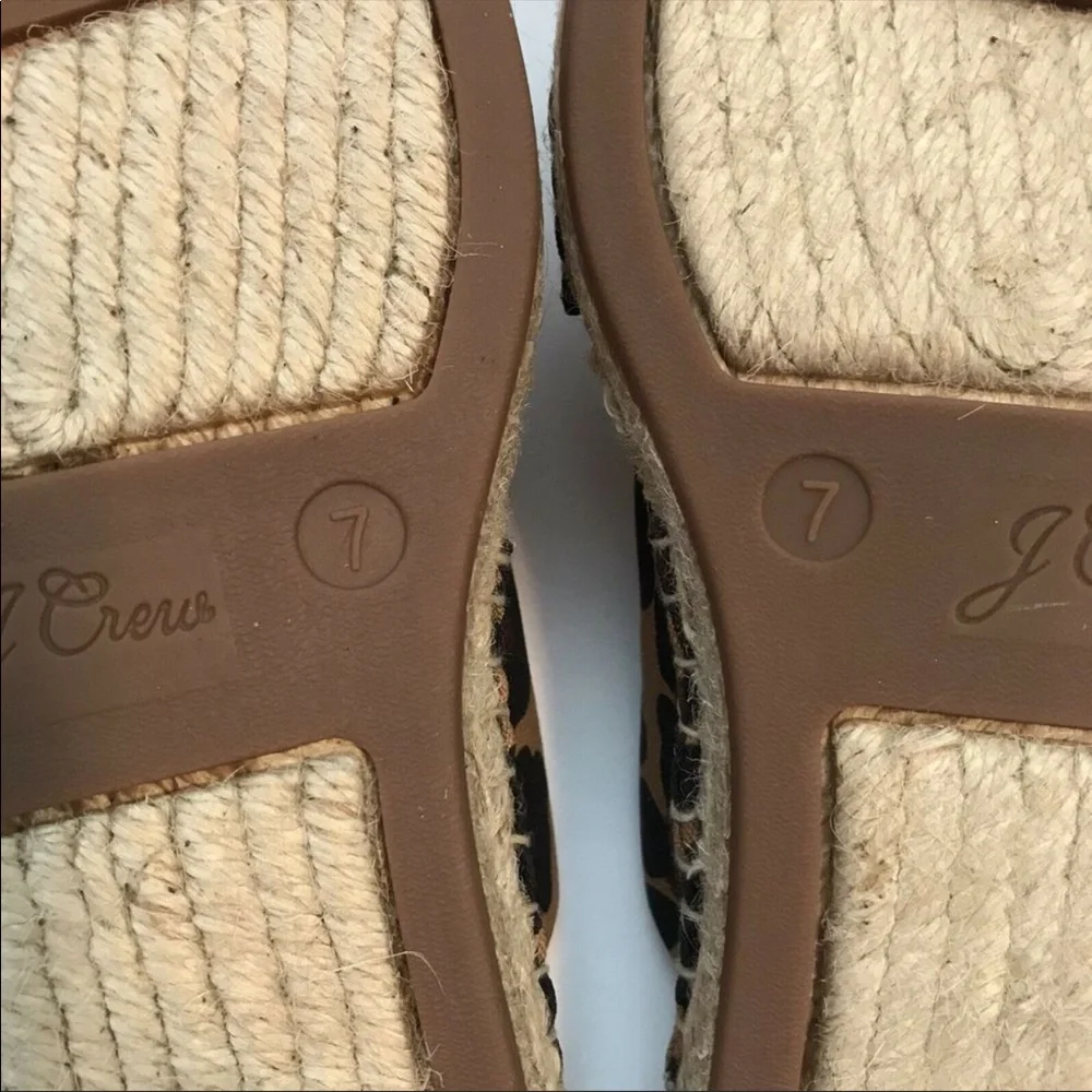 J.crew leopard canvas twisted knot espadrilles